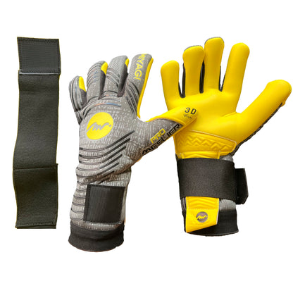 Guantes de arquero Miyagi Pro Meslier - Gris/amarillo