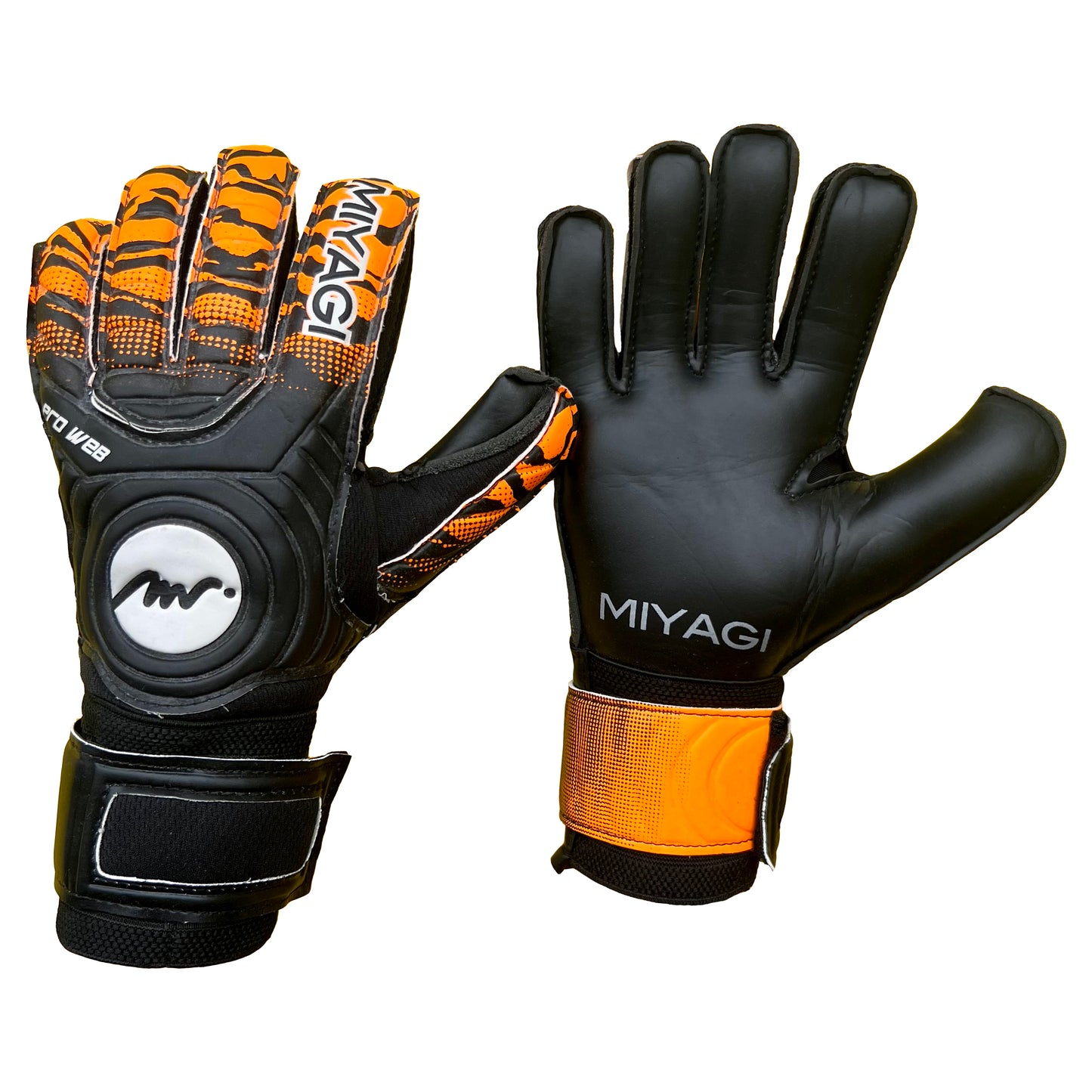 Guantes de arquero Miyagi Semipro P-Web - Negro/Naranja