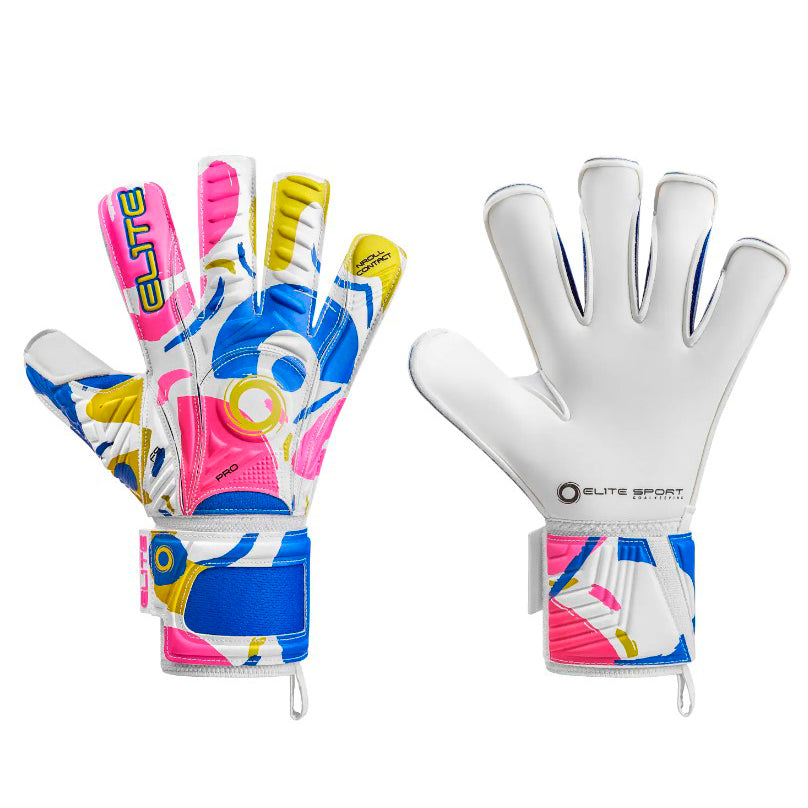 Guantes de arquero Elite Gaudi - Blanco/Rosado/Azul